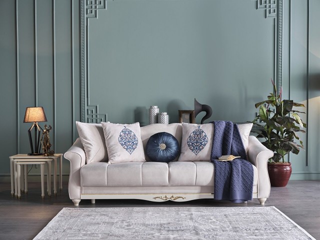 Rustik Koltuk Takımı Krem