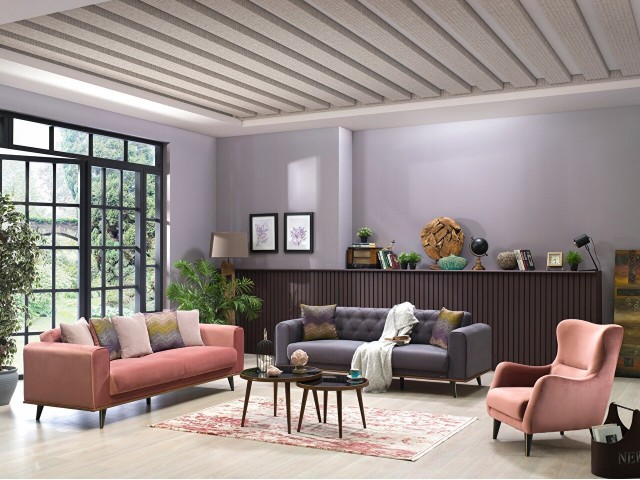 Diego Koltuk Takımı Gül Kurusu