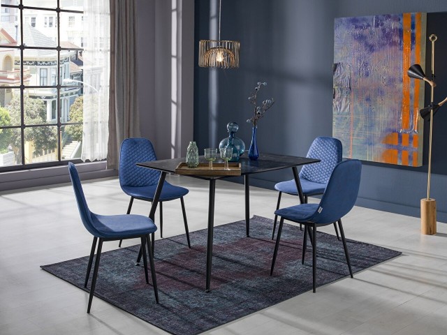 Marble Mutfak Masa Takımı - Siyah